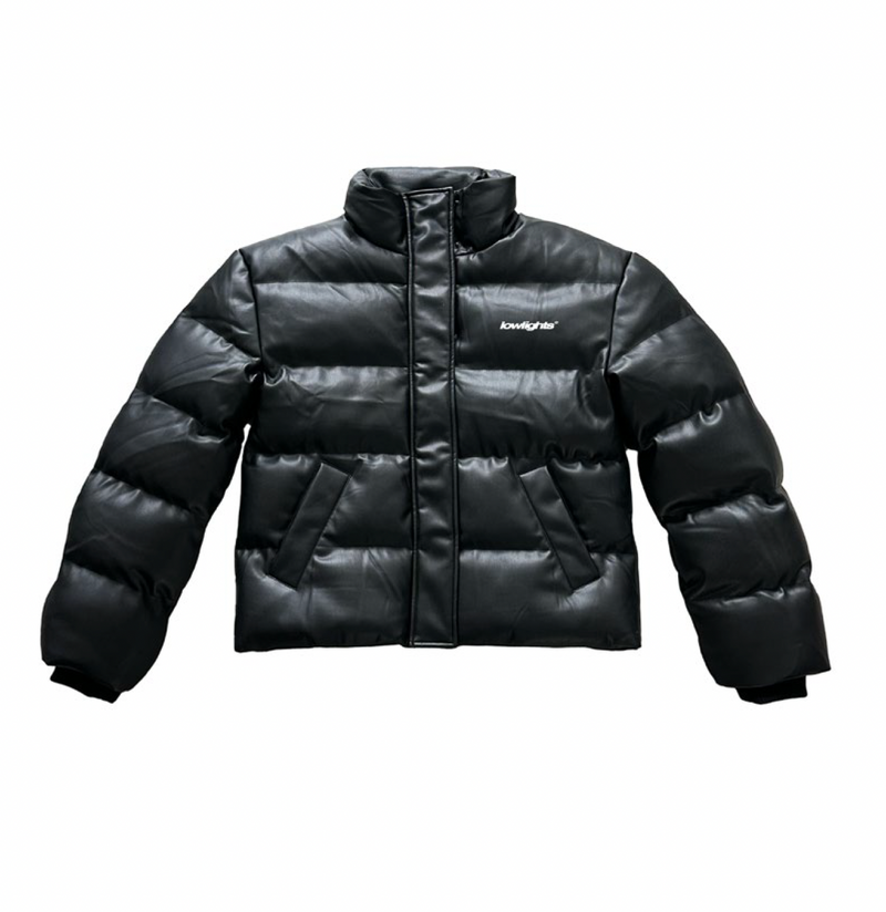 Low Lights Studios Speed ​​Leather Puffer Jacket Anthracite