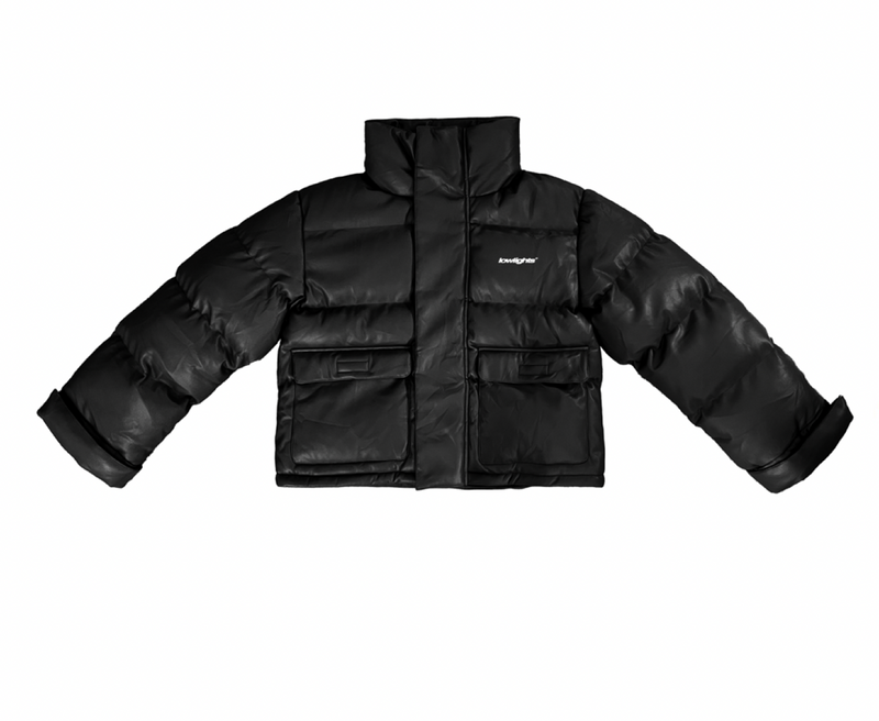 Low Lights Studios Orion Leather Puffer Jacket Black