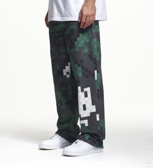 2Y STUDIOS Adrik Basic Baggy Jeans Camouflage Green