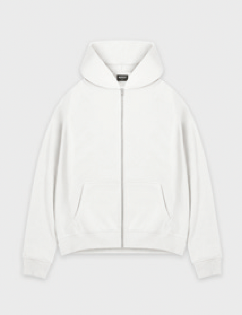 Burocs Basic Zip Hoodie Off White