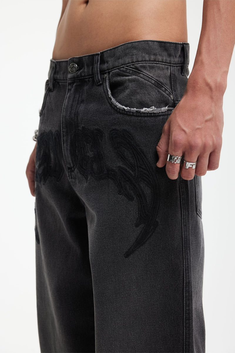 Favela Aves Black Denim