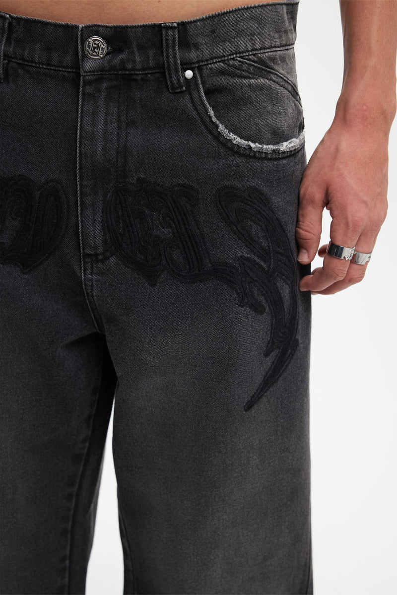 Favela Aves Black Denim