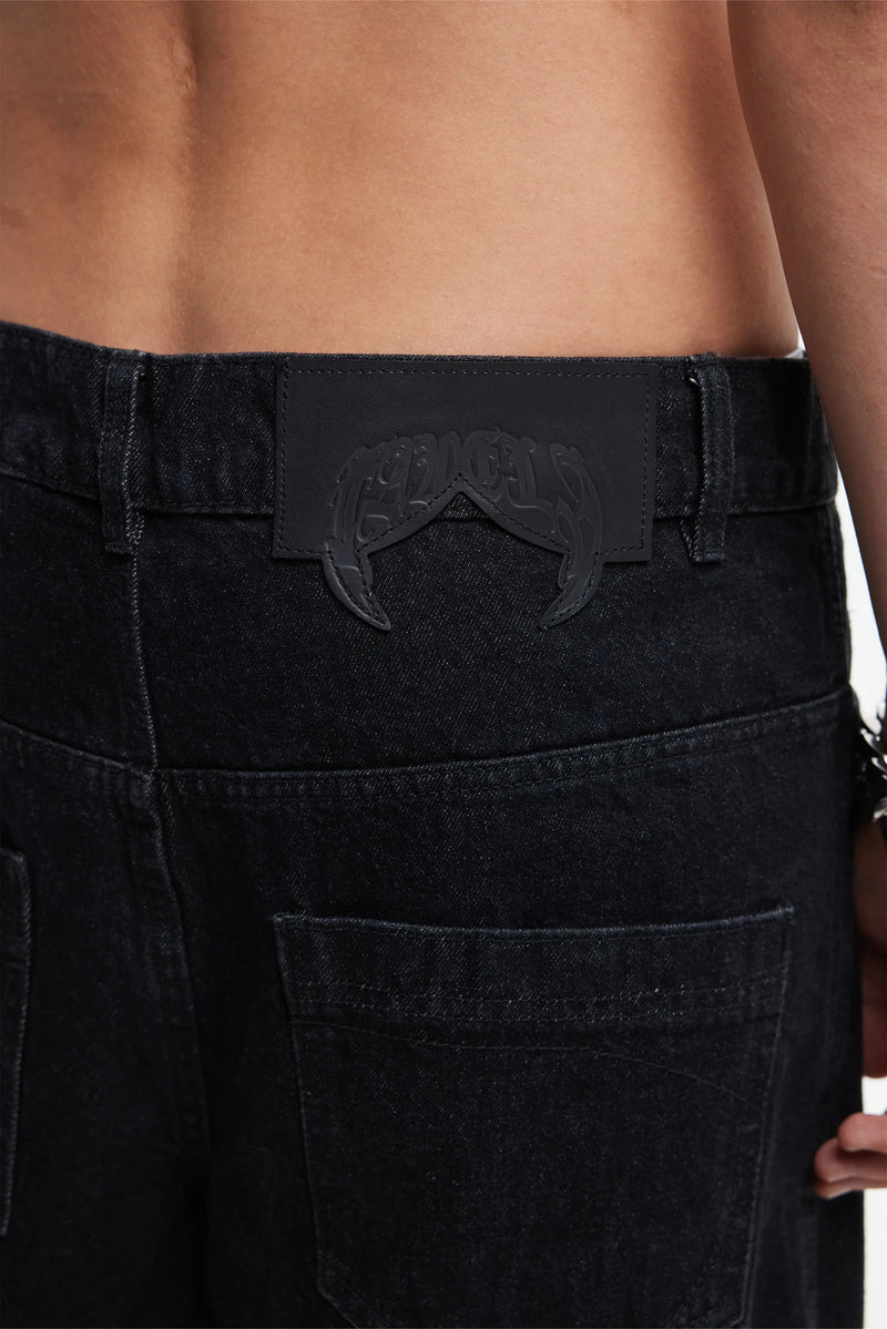 Favela Embroidery Black Denim