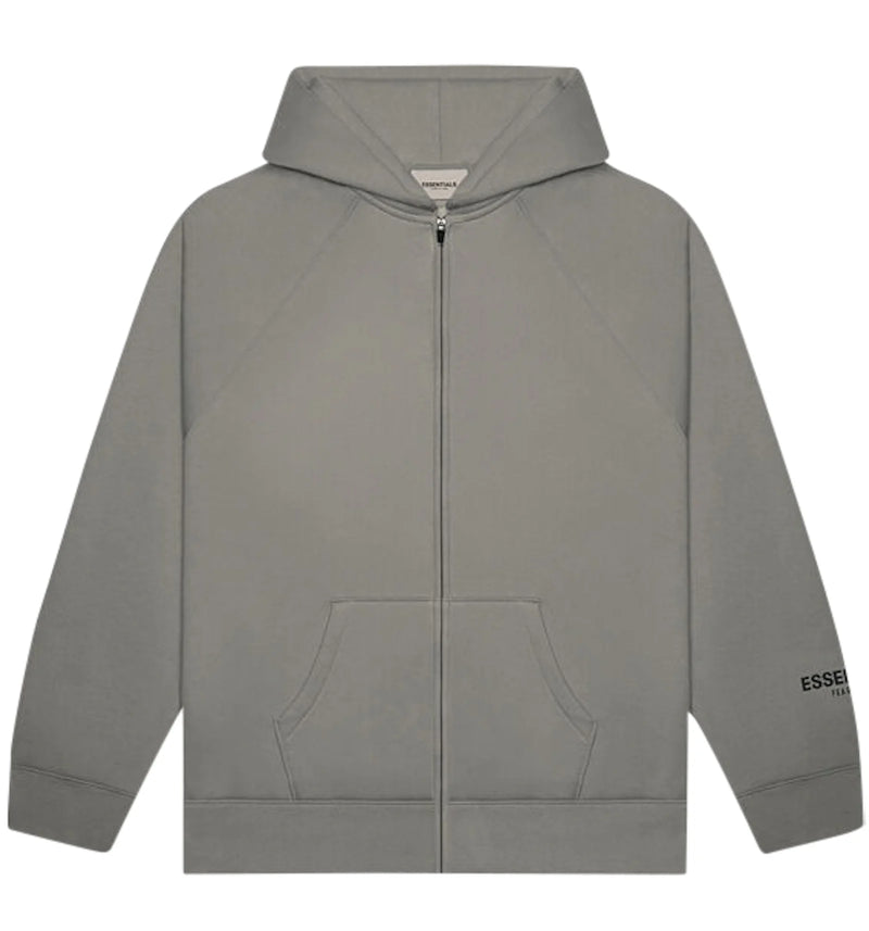 Fear of God Essentials Applique Logo Zip-Up Charcoal