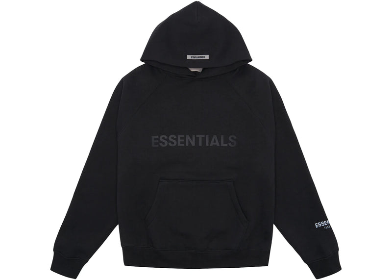 Fear of God Essentials Applique Logo Hoodie Black