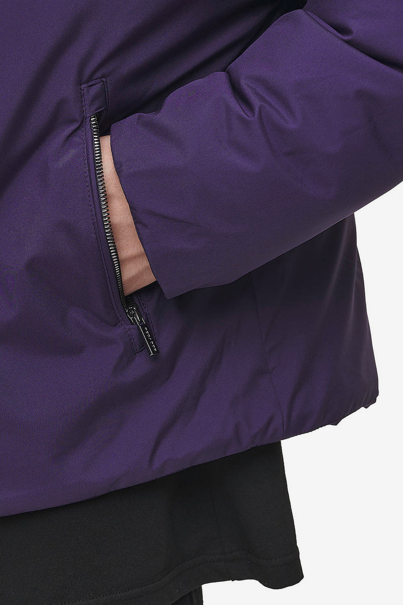 Pegador Lavoy Cropped Boxy Puffer Jacket Deep Purple