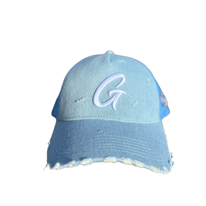 G4LIFE CUT DENIM TRUCKER BLUE