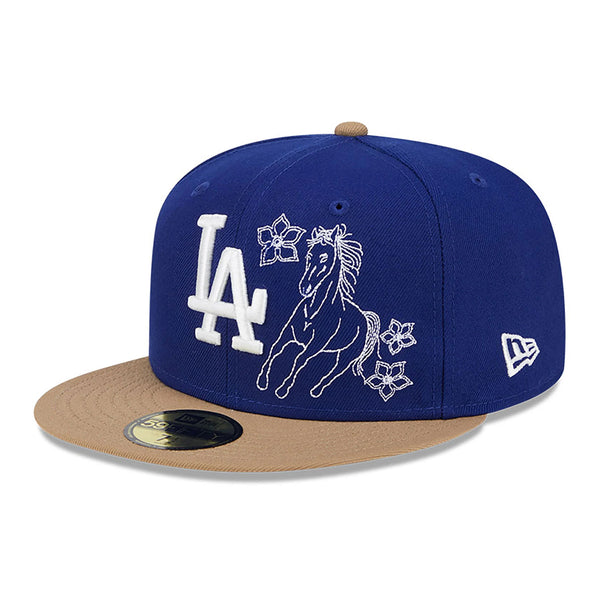 59FIFTY LA Dodgers Western Khaki Fitted Cap Blau