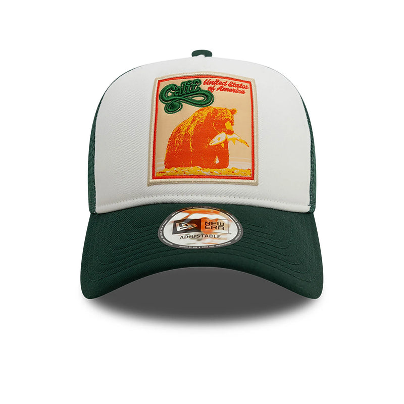 9FORTY New Era Patch A-Frame Trucker Cap Dunkelgrün