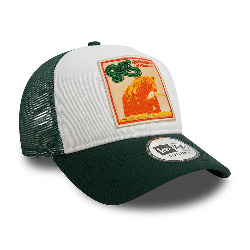 9FORTY New Era Patch A-Frame Trucker Cap Dunkelgrün