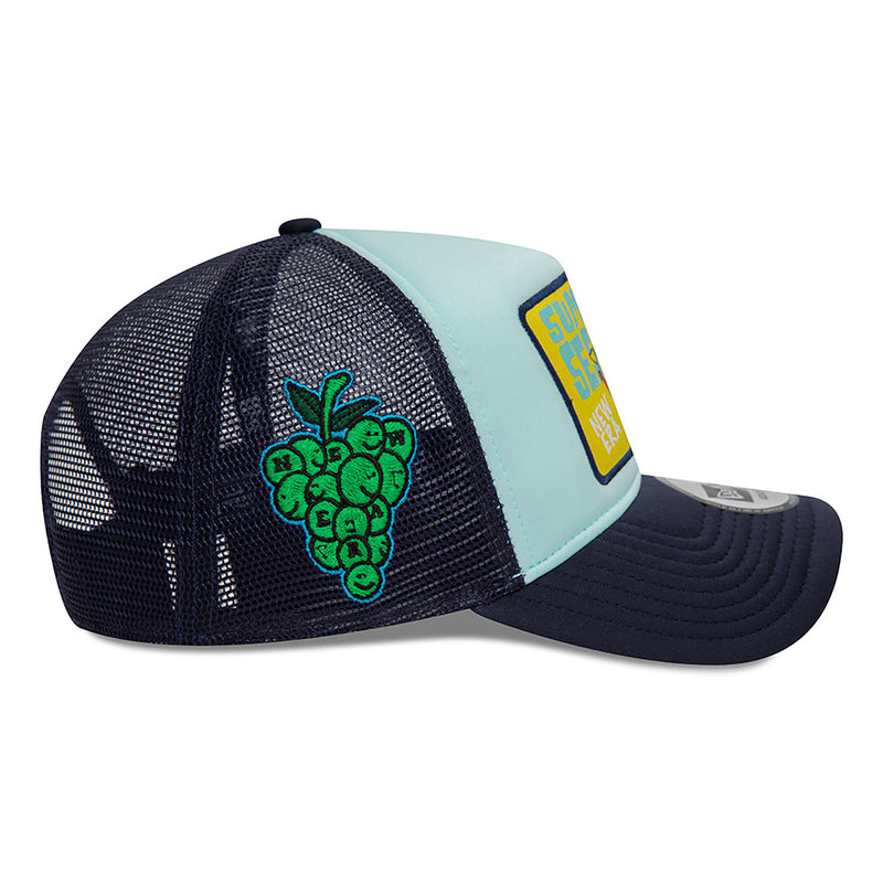 New Era Summer Sessions Patch Blue A-Frame Trucker Cap