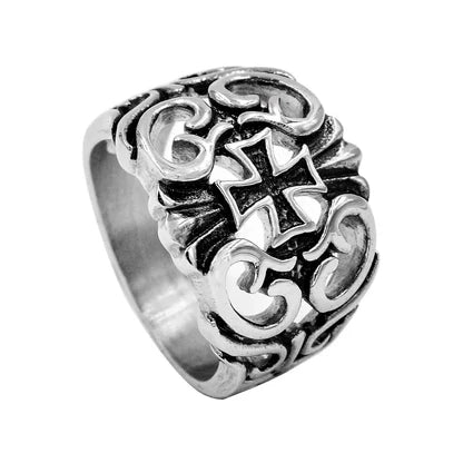 PUNK GEO CROSS RING