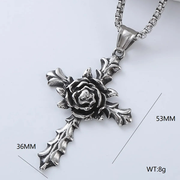 ROSE CROSS PENDANT