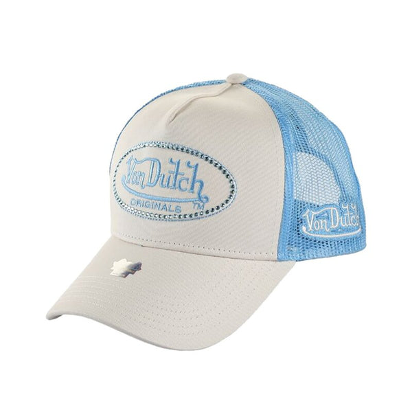 Von Dutch Trucker Nelson Cap Cot Twill Cream Blue